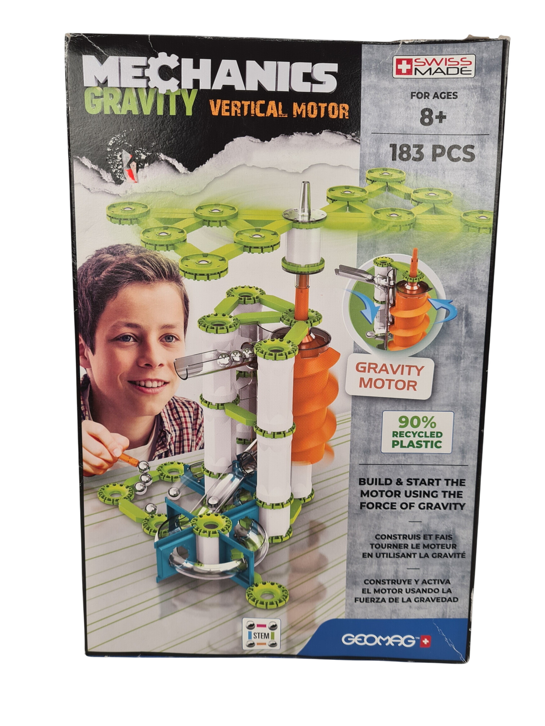 Jeu de construction - Mechanics Gravity Vertical Motor 183 pièces - Geomag - 8 ans+ - Comme neuf sur Label Emmaüs